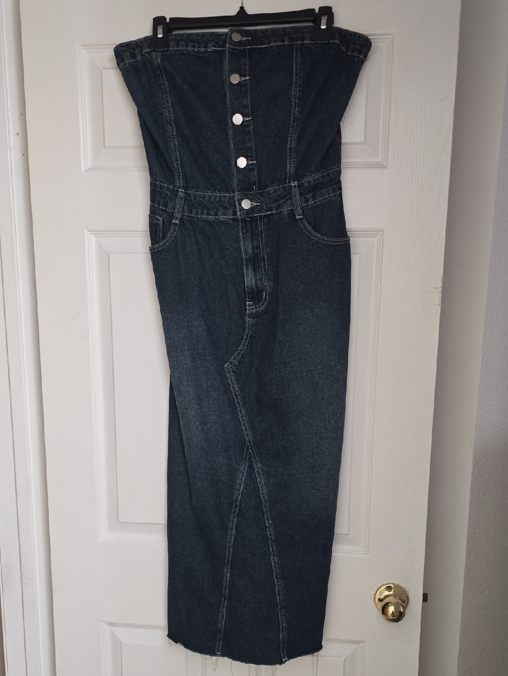 Dark Wash Strapless Denim Dress